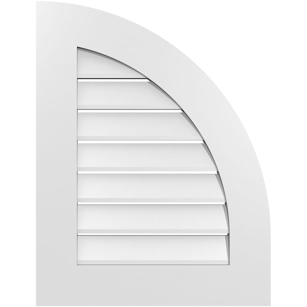 Ekena Millwork Quarter Round Top Right Surface Mount PVC Gable Vent w/ 3-1/2"W x 1"P Standard Frame, 20"W x 26"H GVPQR20X2601SF - main